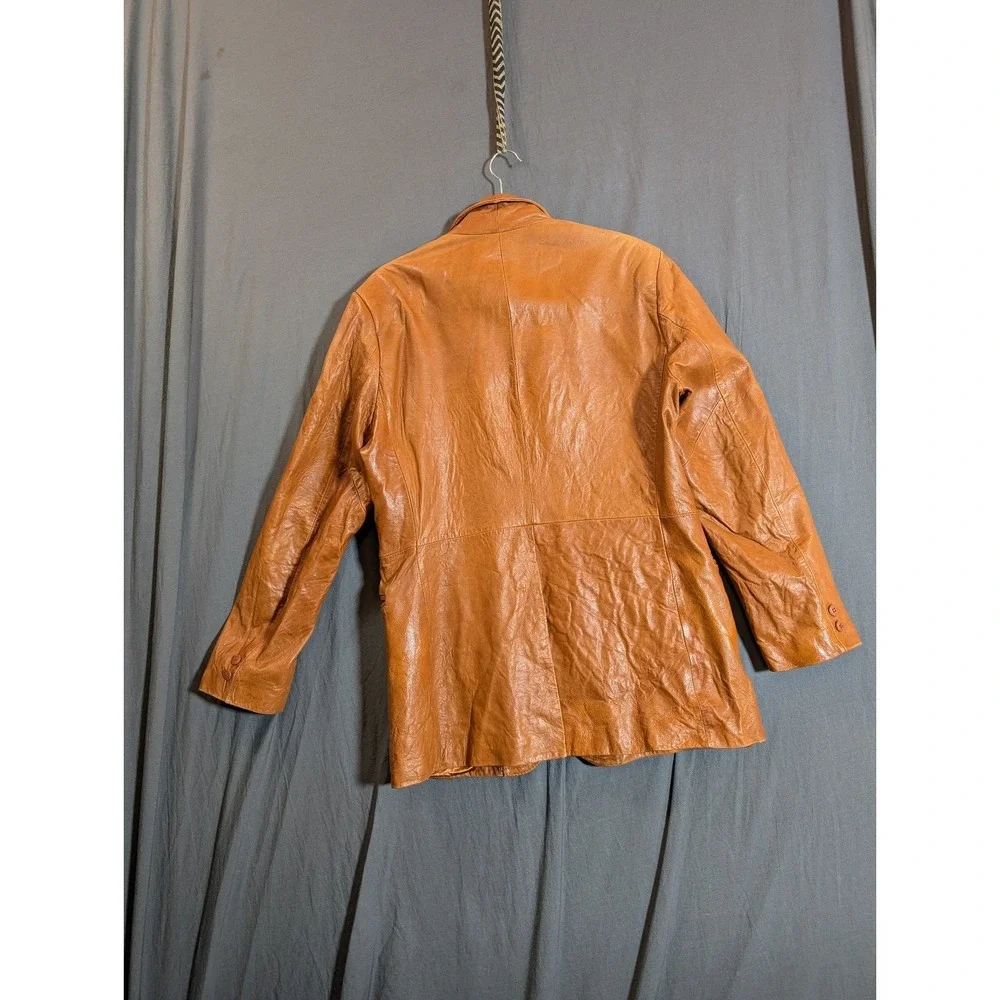 London Fog  Brown Leather Blazer Men's Size‎ 42 Reg